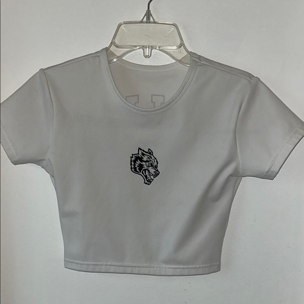 White spandex darc sport crop top